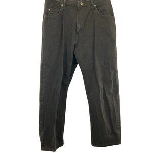 WRANGLER PREMIUM QUALITY STRAIGHT LEG BLACK JEANS WOMENS SIZE 38x32 RELAXED FIT